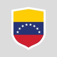 Venezuela Flag in Shield Shape Frame vector