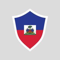 Haiti Flag in Shield Shape Frame vector