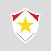Saba Flag in Shield Shape Frame vector