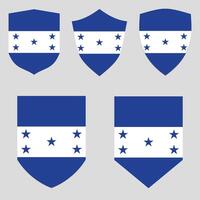 Set of Honduras Flag in Shield Shape Frame vector