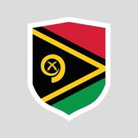 Vanuatu Flag in Shield Shape Frame vector