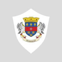 Saint Barthelemy Flag in Shield Shape Frame vector