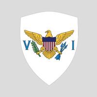 American Virgin Islands Flag in Shield Shape Frame vector