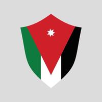 Jordan Flag in Shield Shape Frame vector