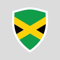Jamaica Flag in Shield Shape Frame vector