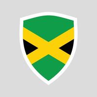 Jamaica Flag in Shield Shape Frame vector