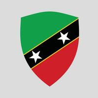 Saint Kitts and Nevis Flag in Shield Shape vector