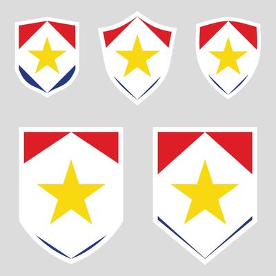 Set of Saba Flag in Shield Shape Frame