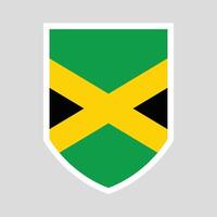 Jamaica Flag in Shield Shape Frame vector