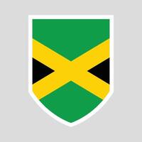 Jamaica Flag in Shield Shape Frame vector