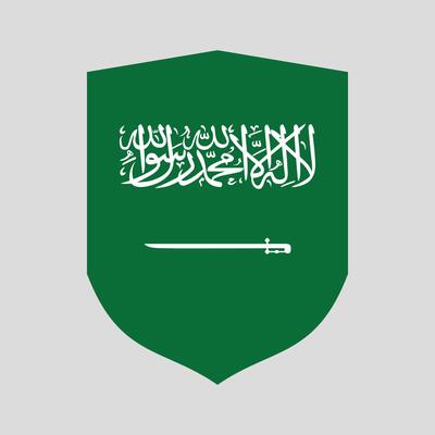 Saudi Arabia Flag in Shield Shape