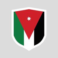 Jordan Flag in Shield Shape Frame vector