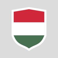 Hungary Flag in Shield Shape Frame vector