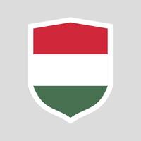 Hungary Flag in Shield Shape Frame vector