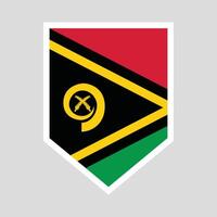 Vanuatu Flag in Shield Shape Frame vector
