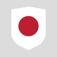 Japan Flag in Shield Shape Frame vector