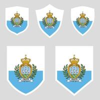 Set of San Marino Flag in Shield Shape vector