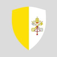 Vatican City Flag in Shield Shape Frame vector