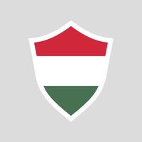 Hungary Flag in Shield Shape Frame vector