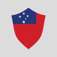 Samoa bandera en proteger forma marco vector