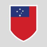 Samoa Flag in Shield Shape Frame vector