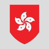 Hong Kong Flag in Shield Shape Frame vector