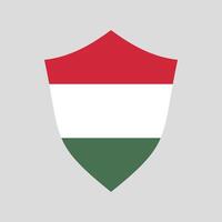 Hungría bandera en proteger forma marco vector