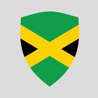 Jamaica Flag in Shield Shape Frame vector