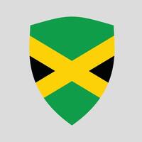 Jamaica bandera en proteger forma marco vector