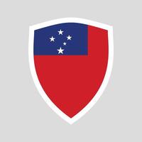 Samoa Flag in Shield Shape Frame vector