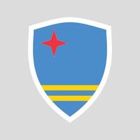 Aruba Flag in Shield Shape Frame vector