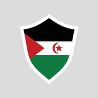 saharaui árabe democrático república bandera en proteger forma vector
