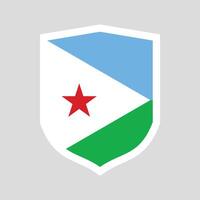 Djibouti Flag in Shield Shape Frame vector