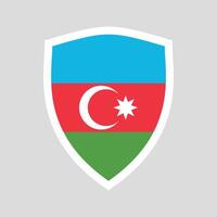 Azerbaijan Flag in Shield Shape Frame vector