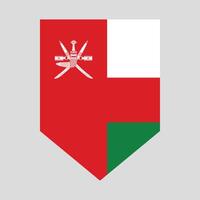 Oman Flag in Shield Shape Frame vector