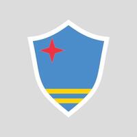 Aruba Flag in Shield Shape Frame vector