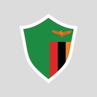 Zambia Flag in Shield Shape Frame vector