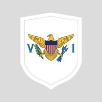 American Virgin Islands Flag in Shield Shape Frame vector