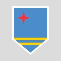 Aruba Flag in Shield Shape Frame vector