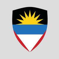 Antigua and Barbuda Flag in Shield Shape vector