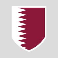 Qatar Flag in Shield Shape Frame vector