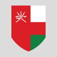 Oman Flag in Shield Shape Frame vector