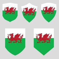 Wales Flag in Shield Shape Frame vector