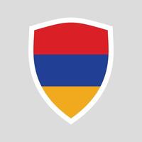 Armenia flag in Shield Shape vector