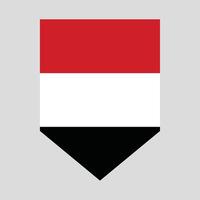 Yemen Flag in Shield Shape Frame vector