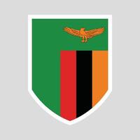 Zambia Flag in Shield Shape Frame vector