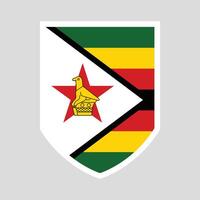 Zimbabwe Flag in Shield Shape Frame vector