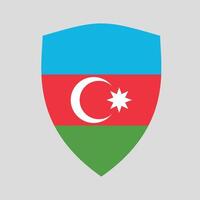 Azerbaijan Flag in Shield Shape Frame vector