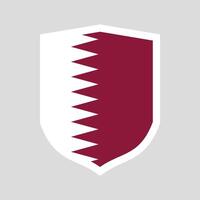 Qatar Flag in Shield Shape Frame vector