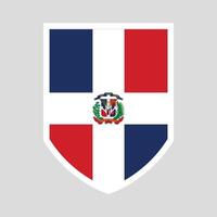 Dominican Republic Flag in Shield Shape Frame vector